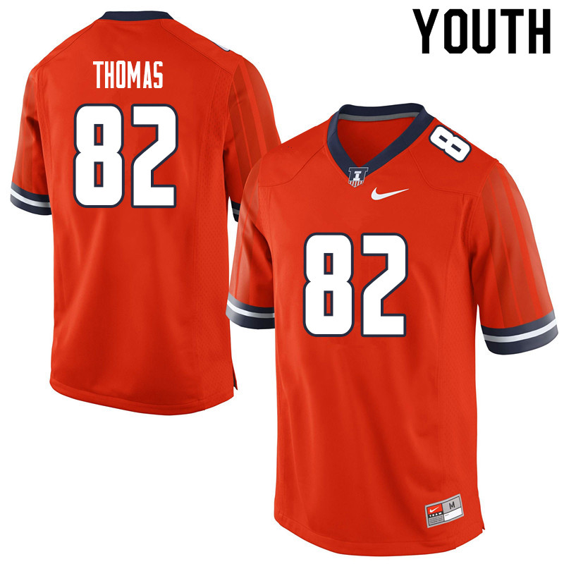 Youth #82 Dylan Thomas Illinois Fighting Illini College Football Jerseys Sale-Orange